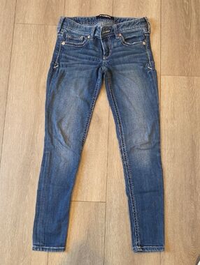 Express Skinny Stretch Jeans in Dark Blue Denim - 0S